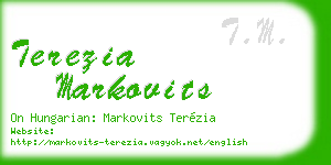 terezia markovits business card