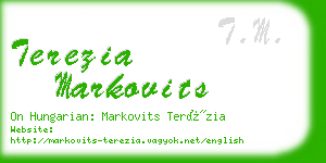 terezia markovits business card